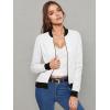 imageHybrid ampamp Company Womens Fashion Color Casual Office Comfy Zip Up Bomber Jacket Made in USA1139offwhite