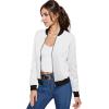 imageHybrid ampamp Company Womens Fashion Color Casual Office Comfy Zip Up Bomber Jacket Made in USA1139offwhite