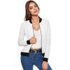 imageHybrid ampamp Company Womens Fashion Color Casual Office Comfy Zip Up Bomber Jacket Made in USA1139offwhite
