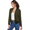 imageHybrid ampamp Company Womens Fashion Color Casual Office Comfy Zip Up Bomber Jacket Made in USA1139olive