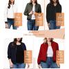 imageHybrid ampamp Company Womens Fashion Color Casual Office Comfy Zip Up Bomber Jacket Made in USA1139olive