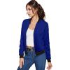 imageHybrid ampamp Company Womens Fashion Color Casual Office Comfy Zip Up Bomber Jacket Made in USA1139royal