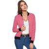 imageHybrid ampamp Company Womens Fashion Color Casual Office Comfy Zip Up Bomber Jacket Made in USA8750coral