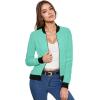 imageHybrid ampamp Company Womens Fashion Color Casual Office Comfy Zip Up Bomber Jacket Made in USA8750mint