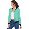 imageHybrid ampamp Company Womens Fashion Color Casual Office Comfy Zip Up Bomber Jacket Made in USA8750mint