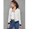 imageHybrid ampamp Company Womens Fashion Color Casual Office Comfy Zip Up Bomber Jacket Made in USAPerforatedivory