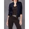 imageHybrid ampamp Company Womens Fashion Color Casual Office Comfy Zip Up Bomber Jacket Made in USAPerforatednavy