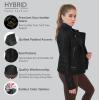 imageOlivia Miller Womens Faux Leather Zip Up Moto Biker JacketBlack