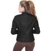 imageOlivia Miller Womens Faux Leather Zip Up Moto Biker JacketBlack