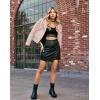 imageOlivia Miller Womens Faux Leather Zip Up Moto Biker JacketDusty Rose