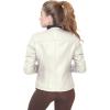 imageOlivia Miller Womens Faux Leather Zip Up Moto Biker JacketIvory