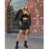 imageOlivia Miller Womens Faux Leather Zip Up Moto Biker JacketJk5210black