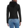 imageOlivia Miller Womens Faux Leather Zip Up Moto Biker JacketJk5210black