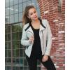 imageOlivia Miller Womens Faux Leather Zip Up Moto Biker JacketOffwhite