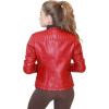imageOlivia Miller Womens Faux Leather Zip Up Moto Biker JacketRed
