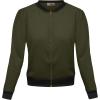 imageHybrid ampamp Company Womens Fashion Color Casual Office Comfy Zip Up Bomber Jacket Made in USA1139olive