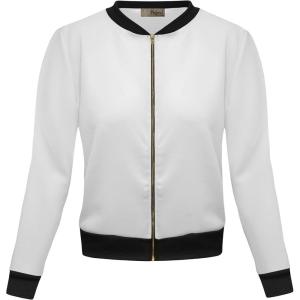 imageHybrid ampamp Company Womens Fashion Color Casual Office Comfy Zip Up Bomber Jacket Made in USA1139offwhite