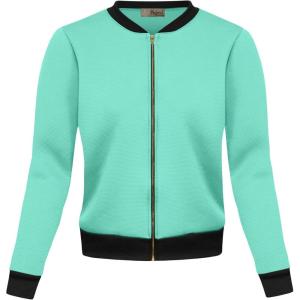 imageHybrid ampamp Company Womens Fashion Color Casual Office Comfy Zip Up Bomber Jacket Made in USA8750mint