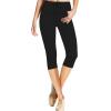 imageHybrid ampamp Company and Comapny Womens Perfectly Shaping Hyper Stretch Bermuda Shorts CapriCapriblack