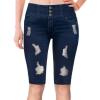 imageHybrid ampamp Company and Comapny Womens Perfectly Shaping Hyper Stretch Bermuda Shorts CapriDestructedbermudadwash