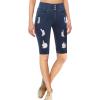 imageHybrid ampamp Company and Comapny Womens Perfectly Shaping Hyper Stretch Bermuda Shorts CapriDestructedbermudamedblu