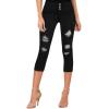imageHybrid ampamp Company and Comapny Womens Perfectly Shaping Hyper Stretch Bermuda Shorts CapriDestructedcapriblack