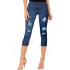 imageHybrid ampamp Company and Comapny Womens Perfectly Shaping Hyper Stretch Bermuda Shorts CapriDestructedcaprimedblu