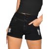 imageHybrid ampamp Company and Comapny Womens Perfectly Shaping Hyper Stretch Bermuda Shorts CapriDestructedshortblack