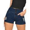 imageHybrid ampamp Company and Comapny Womens Perfectly Shaping Hyper Stretch Bermuda Shorts CapriDestructedshortdwash