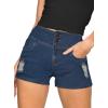 imageHybrid ampamp Company and Comapny Womens Perfectly Shaping Hyper Stretch Bermuda Shorts CapriDestructedshortmedblu