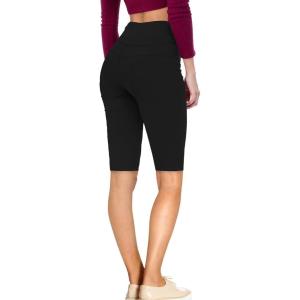 imageHybrid ampamp Company and Comapny Womens Perfectly Shaping Hyper Stretch Bermuda Shorts CapriBermudablack