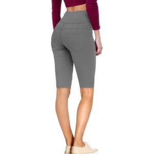 imageHybrid ampamp Company and Comapny Womens Perfectly Shaping Hyper Stretch Bermuda Shorts CapriBermudagunmet