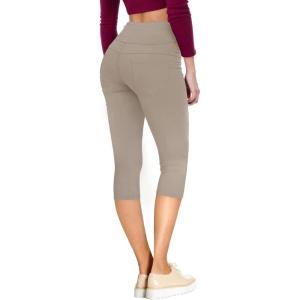 imageHybrid ampamp Company and Comapny Womens Perfectly Shaping Hyper Stretch Bermuda Shorts CapriCaprikhaki