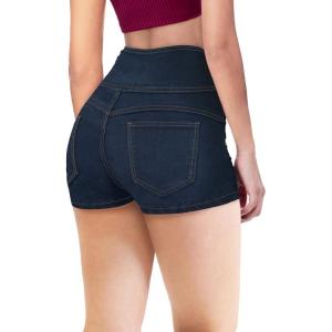 imageHybrid ampamp Company and Comapny Womens Perfectly Shaping Hyper Stretch Bermuda Shorts CapriDestructedshortdwash