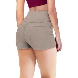 imageHybrid ampamp Company and Comapny Womens Perfectly Shaping Hyper Stretch Bermuda Shorts CapriShortkhaki