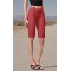 imageHybrid ampamp Company Womens Super Stretch Causal Pull On Millennium Twill Bermuda ShortsCoral