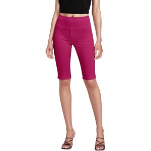 imageHybrid ampamp Company Womens Super Stretch Causal Pull On Millennium Twill Bermuda ShortsFuchsia
