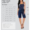 imageHybrid ampamp Company Womens Leisure Adjustable Straps Stretch Bermuda Denim jumpsuits OverallsBvj156998darkwash