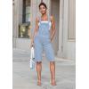 imageHybrid ampamp Company Womens Leisure Adjustable Straps Stretch Bermuda Denim jumpsuits OverallsBvj156998light Wash
