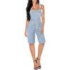 imageHybrid ampamp Company Womens Leisure Adjustable Straps Stretch Bermuda Denim jumpsuits OverallsBvj156998light Wash