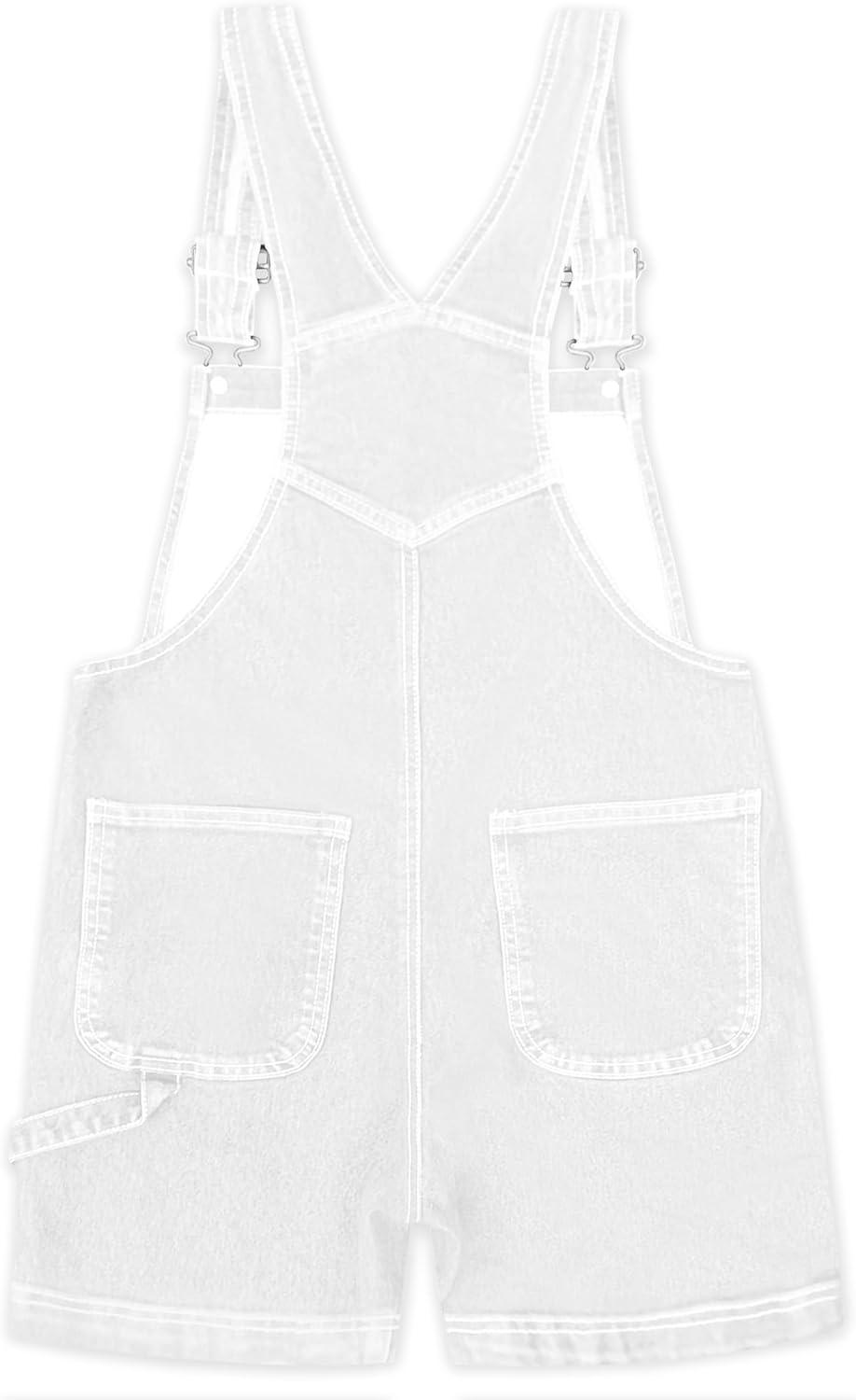 imageHybrid ampamp Company Women Denim Shorts Rompers Sleeveless Adjustable Strap Overalls Cross Back JumpsuitShv156998white