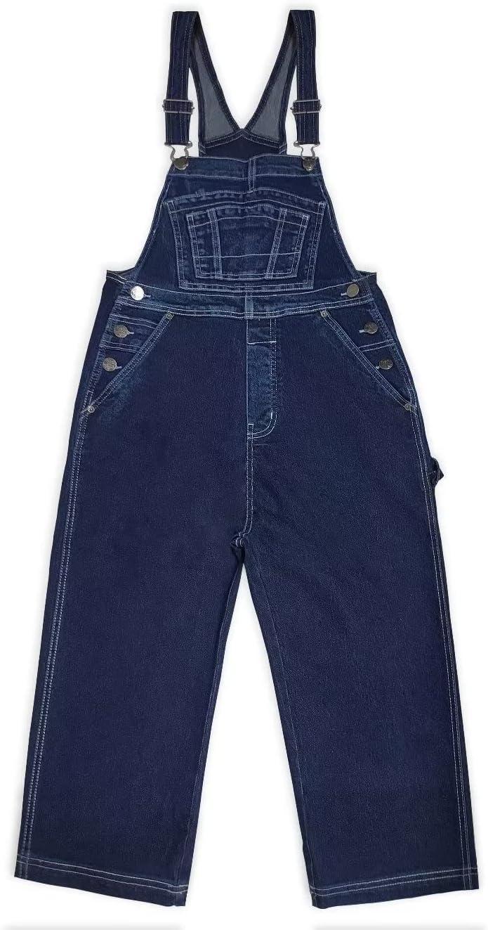 imageHybrid ampamp Company Womens Denim Bib Sleeveless Overalls Utility Rompers Capri Jumpsuit with PocketsQvj156998darkwash