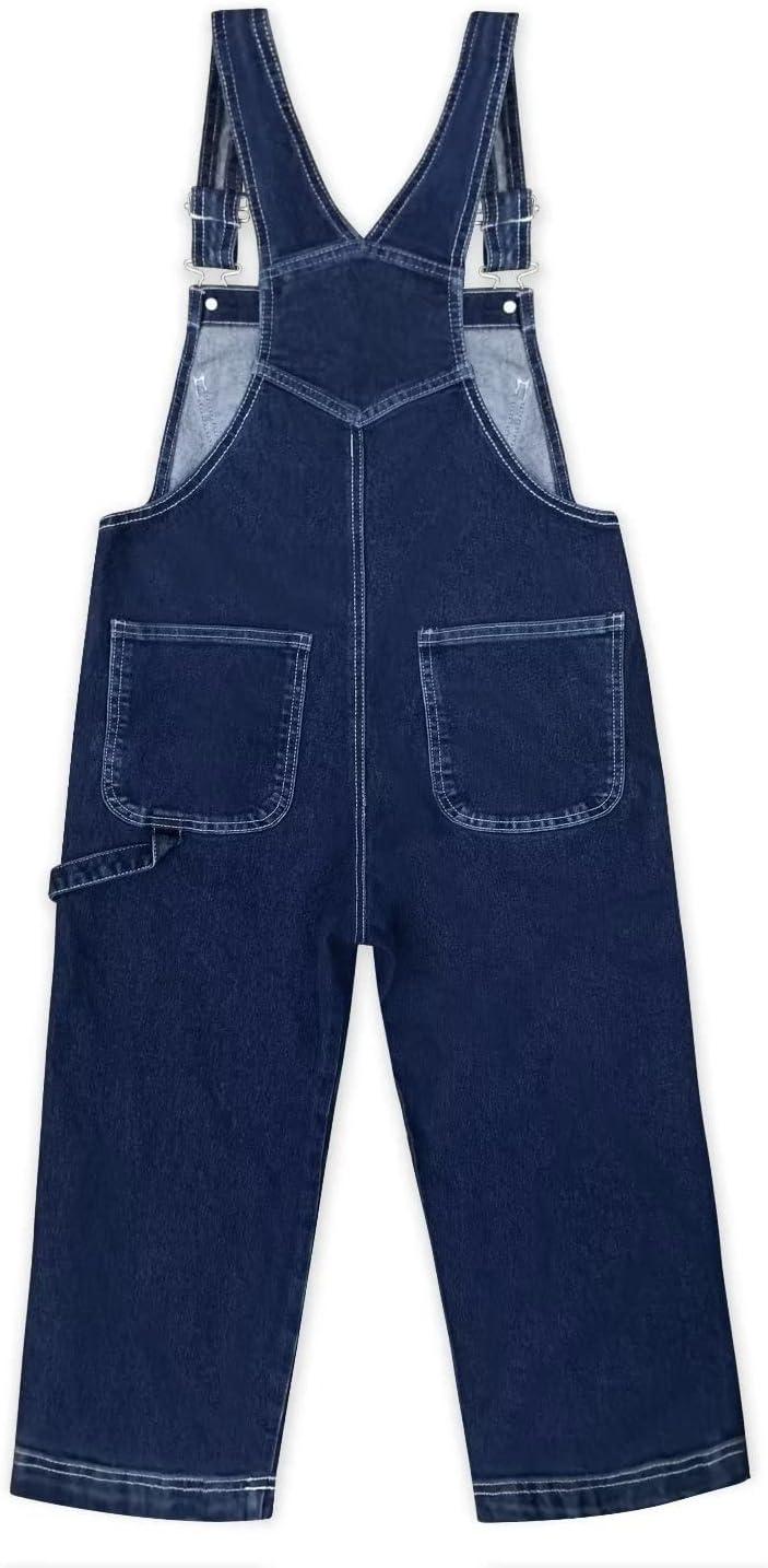 imageHybrid ampamp Company Womens Denim Bib Sleeveless Overalls Utility Rompers Capri Jumpsuit with PocketsQvj156998darkwash