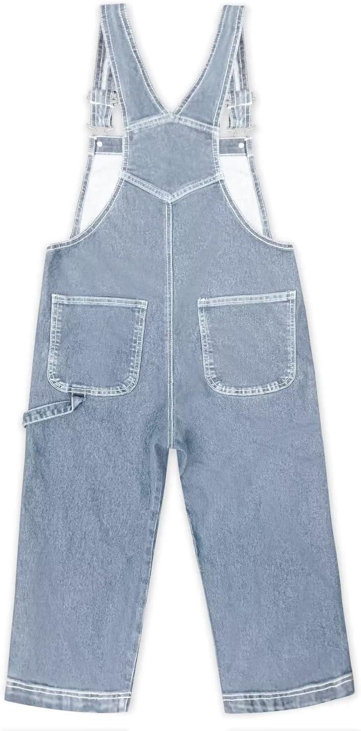 imageHybrid ampamp Company Womens Denim Bib Sleeveless Overalls Utility Rompers Capri Jumpsuit with PocketsQvj156998light Wash