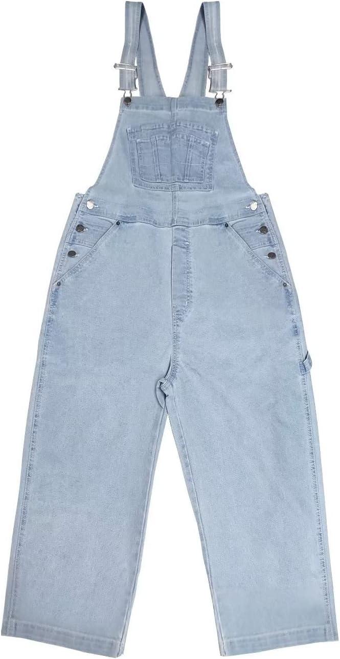 imageHybrid ampamp Company Womens Denim Bib Sleeveless Overalls Utility Rompers Capri Jumpsuit with PocketsQvj156998light Wash
