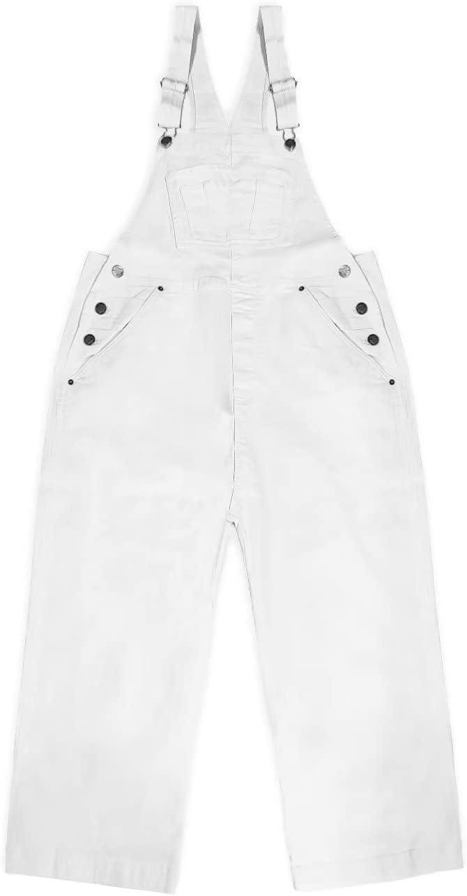 imageHybrid ampamp Company Womens Denim Bib Sleeveless Overalls Utility Rompers Capri Jumpsuit with PocketsQvj156998white
