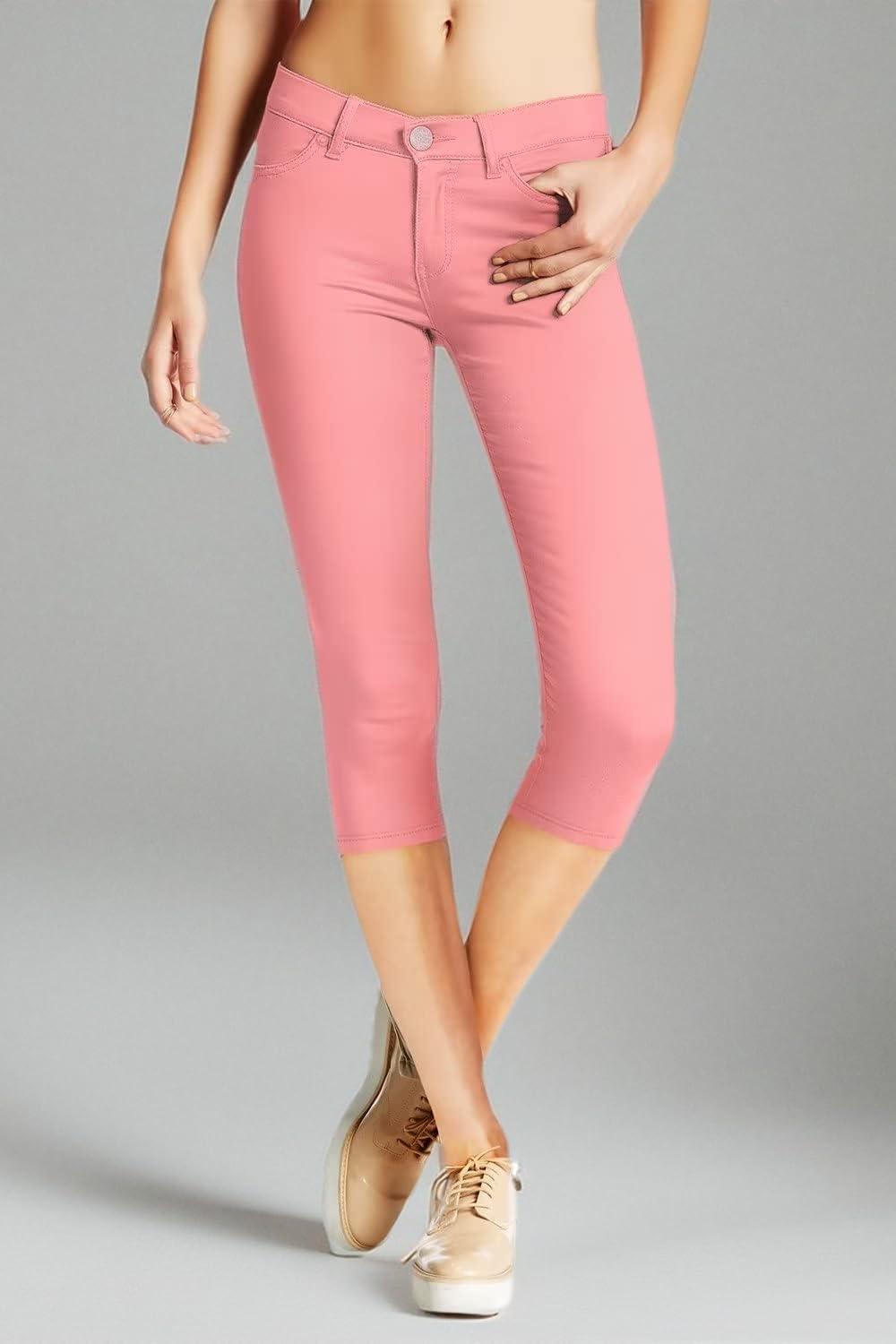 imageHybrid ampamp Company Womens Hyper Stretch Denim Capri JeansCapriblush