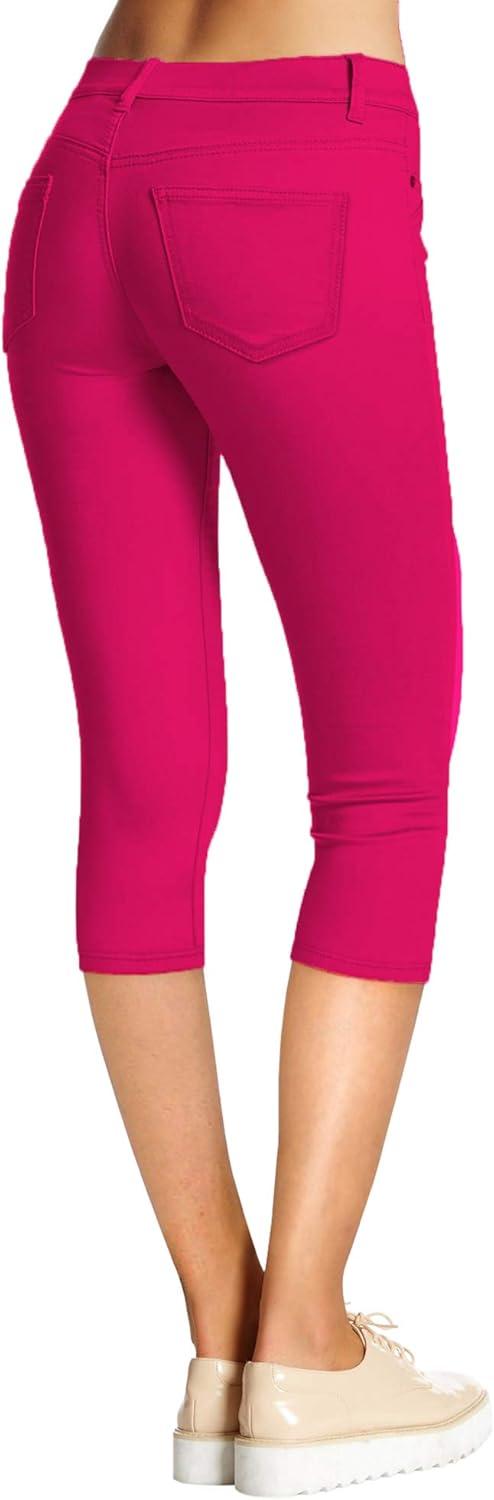 imageHybrid ampamp Company Womens Hyper Stretch Denim Capri JeansCaprifuchsia