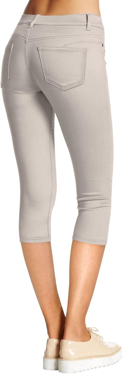 imageHybrid ampamp Company Womens Hyper Stretch Denim Capri JeansCaprilight Grey
