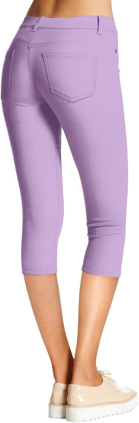 imageHybrid ampamp Company Womens Hyper Stretch Denim Capri JeansCaprililacnew